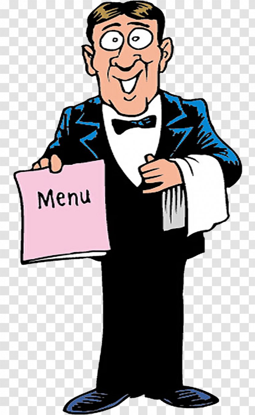 Waiter Restaurant Illustration - Poster - With The Menu Transparent PNG