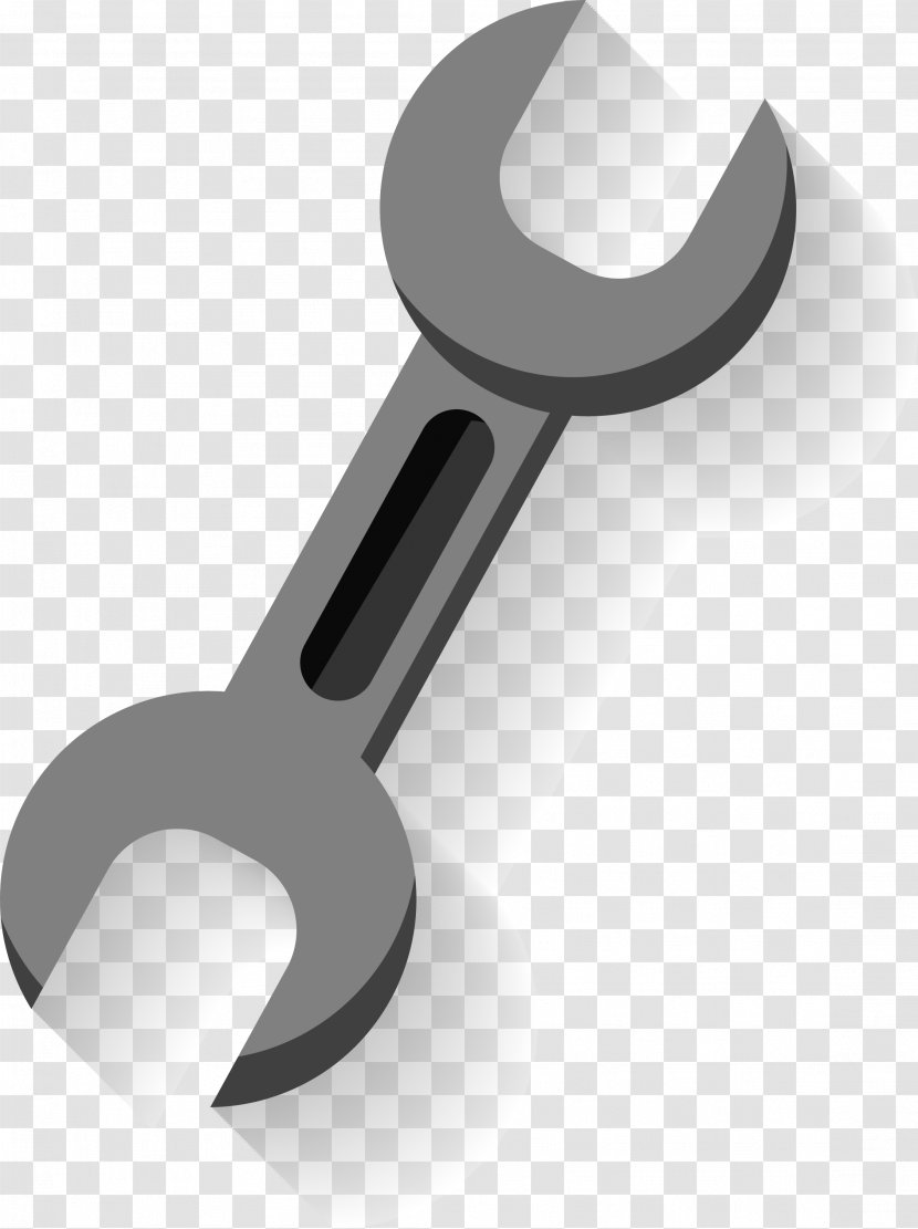 Grey Icon - Black And White - Simple Spanner Transparent PNG