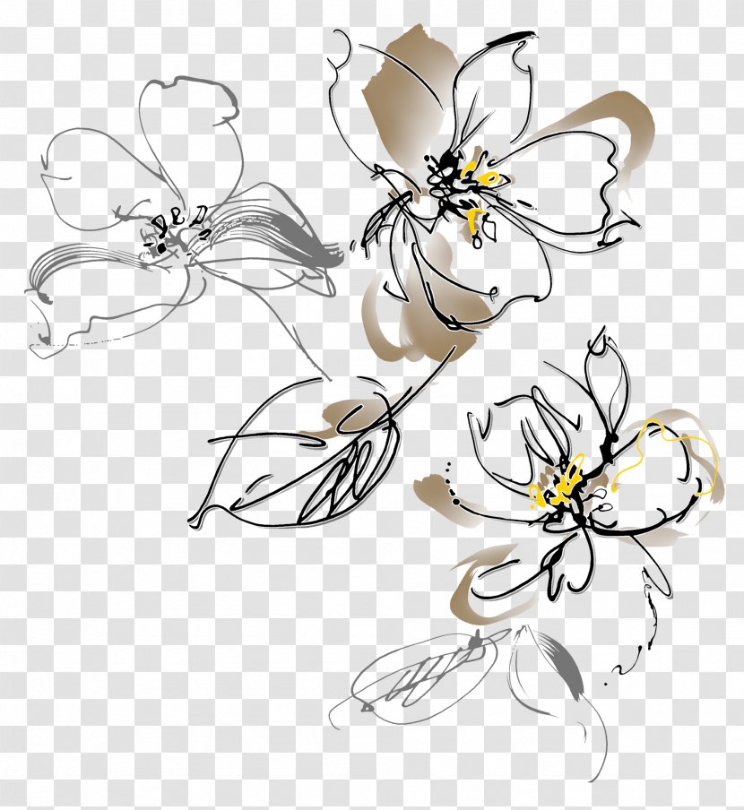 Drawing Illustration Ink Wash Painting Image Design - Botany - Aw Symbol Transparent PNG