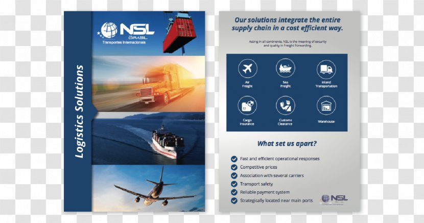 Brochure Advertising Freight Forwarding Agency Flyer Logistics - Multimedia - Pamphlet Transparent PNG