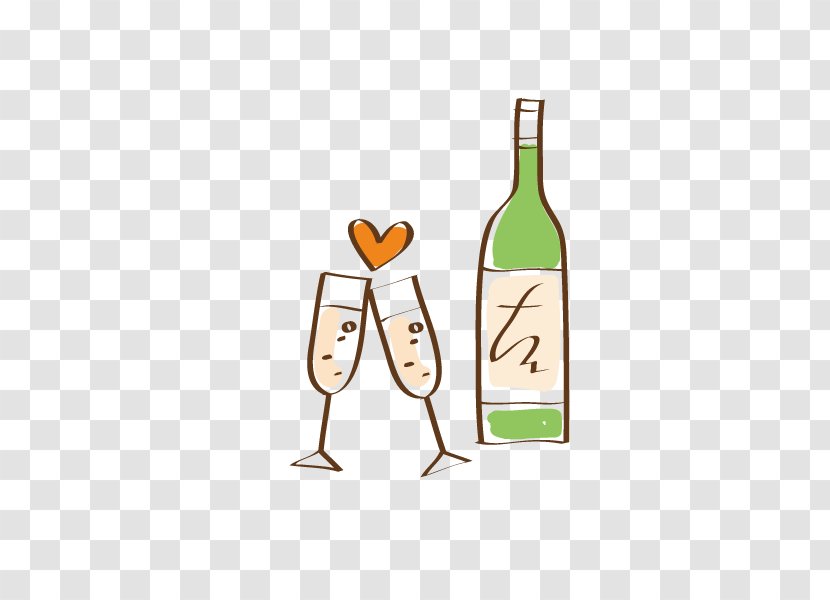 Champagne Cup - Cartoon - Love Plus Wine Transparent PNG