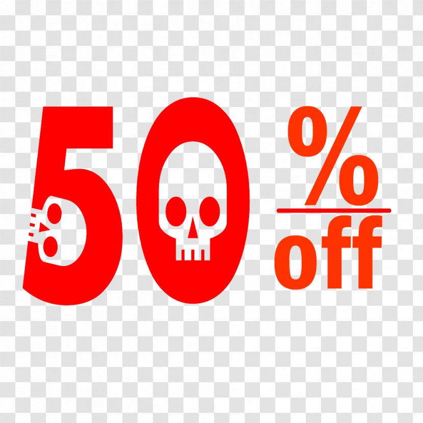 Halloween 50% Discount Tag. - Sign - Area Transparent PNG