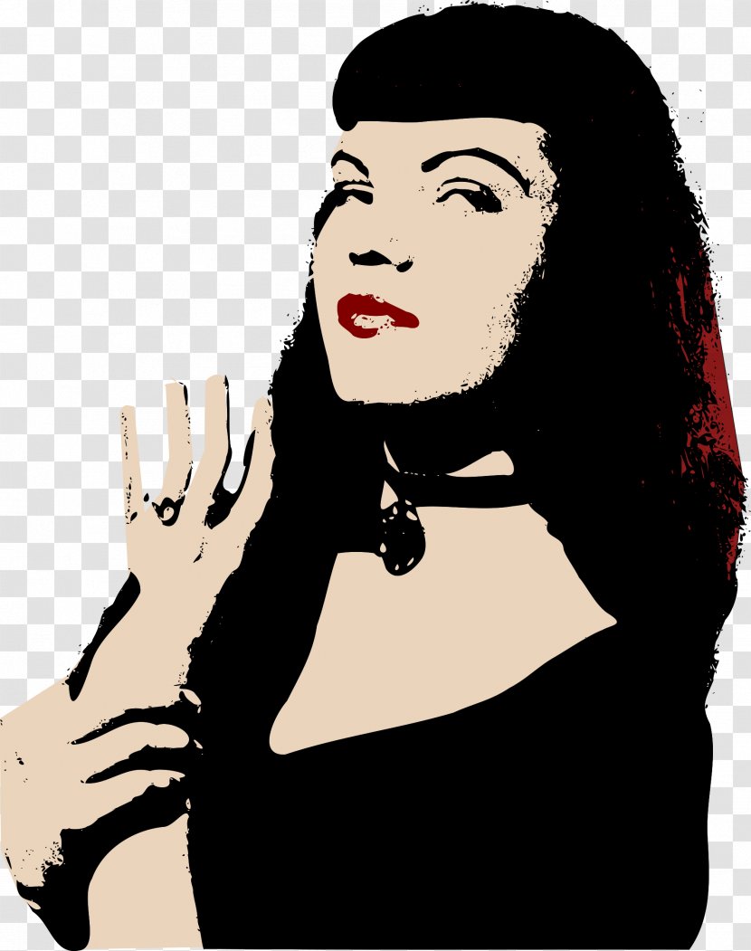 Bettie Page Clip Art - Heart - Vamp Transparent PNG