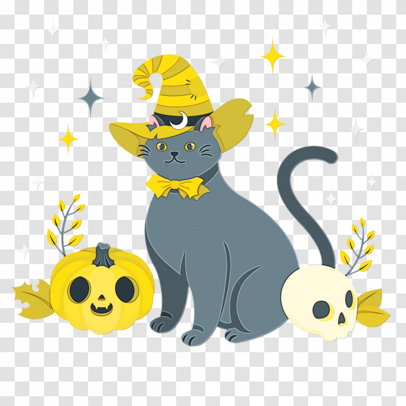 Cat Whiskers Cartoon Dog Yellow Transparent PNG