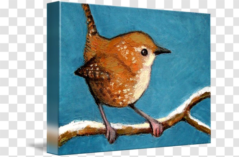 Winter Wren Oil Pastel Gallery Wrap Old World - Songbird Transparent PNG