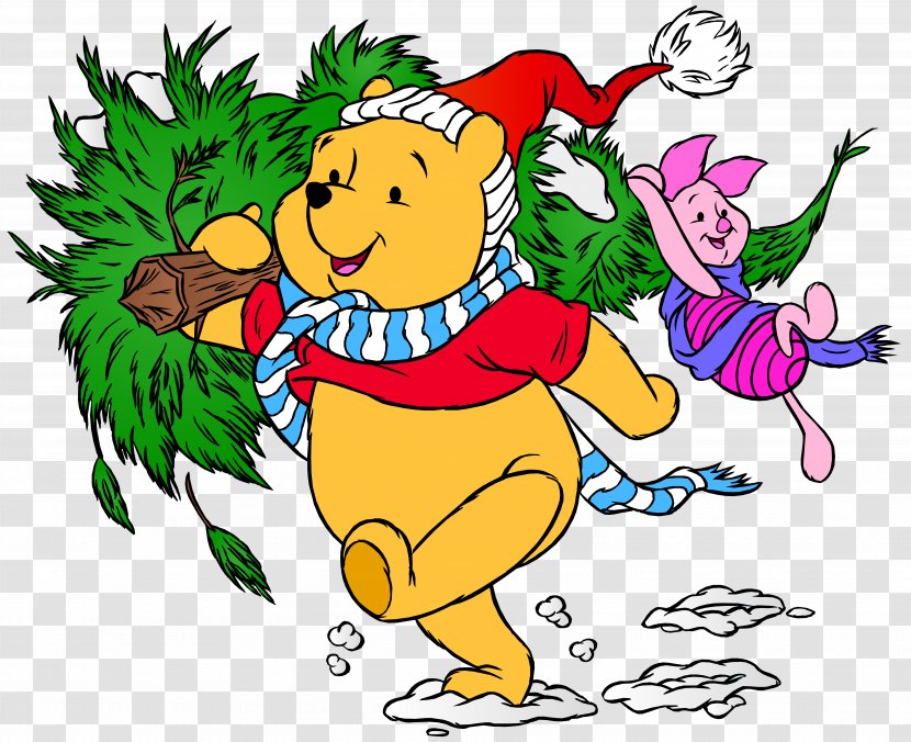 Winnie The Pooh House At Corner Eeyore Christopher Robin Christmas - Illustration - And Piglet Clip Art Image Transparent PNG
