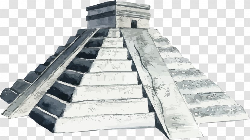 Mexico Watercolor Painting Royalty-free Illustration - Photography - Pyramid Building Vector Transparent PNG