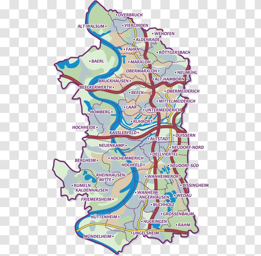 Hamborn Ruhrort Postleitzahlenkarte Ortsteil Map - Organism Transparent PNG