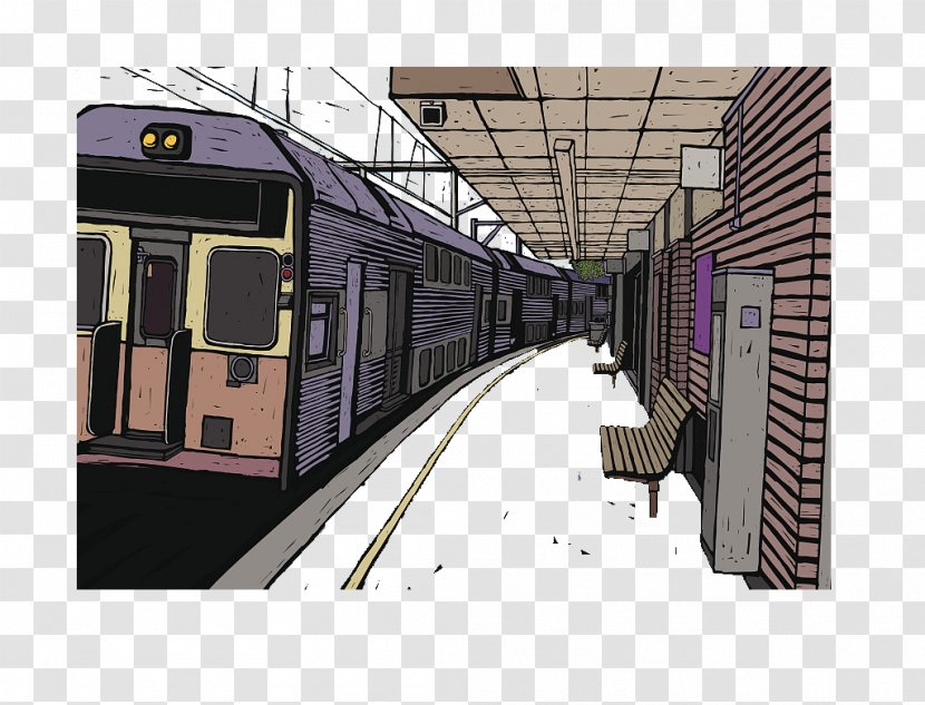 Rail Transport Train Railway Platform Stock Photography Clip Art - Decorative Illustrations Winter Station Transparent PNG