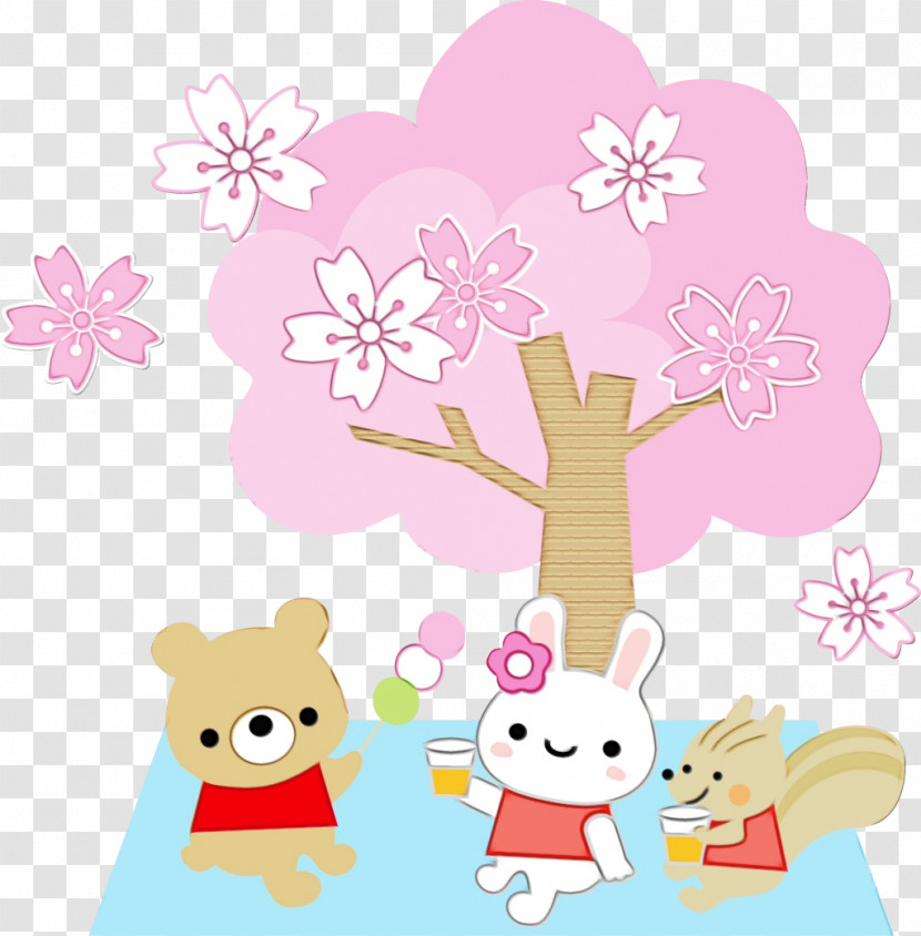 Sticker Character Pink M Line Petal Transparent PNG