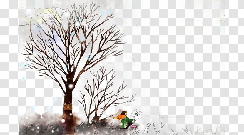 Painting Drawing Cartoon Illustration - Caricature - Winter Landscape Watercolor Painted Transparent PNG