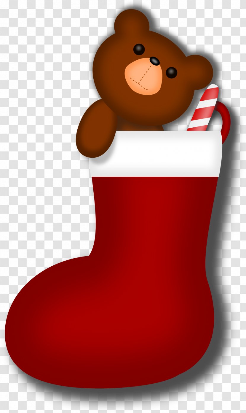Candy Cane Christmas Stockings Clip Art - Ornament - Teddy Transparent PNG
