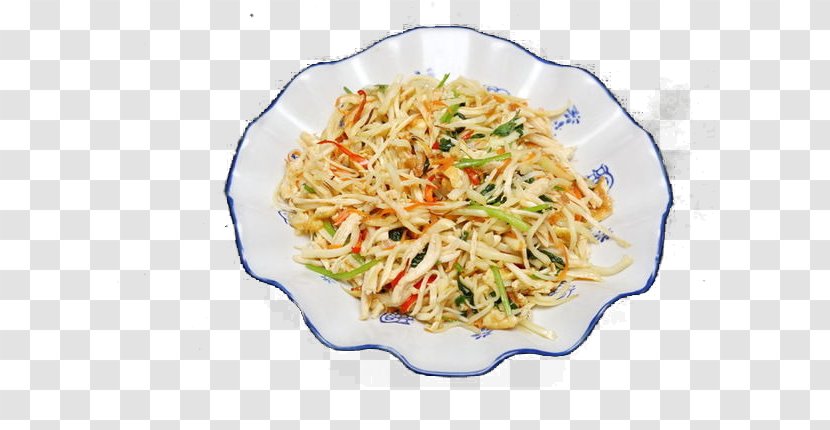 Singapore-style Noodles Chow Mein Lo Chinese Yakisoba - Thai Food - Pork Bamboo Shoots Transparent PNG