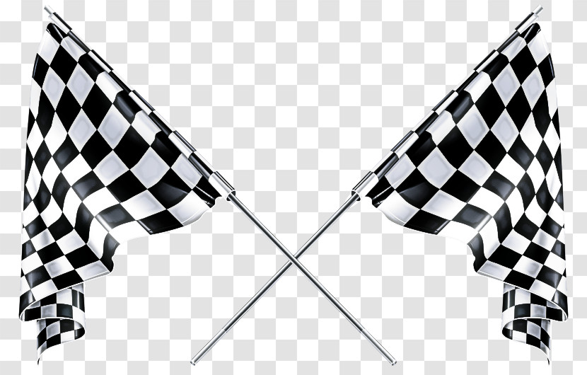 Flag Line Pattern Black-and-white Plaid Transparent PNG