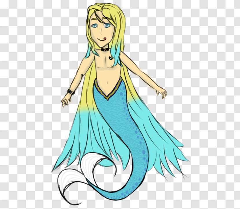 Human Hair Color Mermaid Line Art Clip - Cartoon Transparent PNG