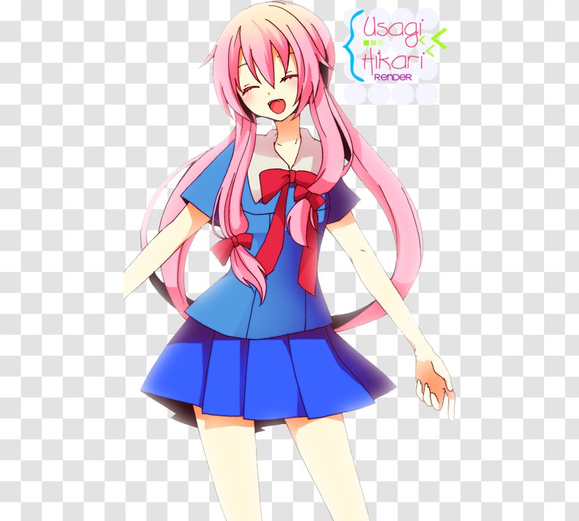 Yuno Gasai Future Diary Art Yandere - Watercolor - Mirai Nikki Transparent PNG