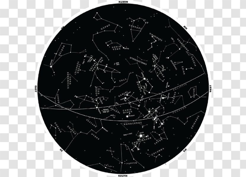 Northern Hemisphere Southern Star Chart Night Sky - Constellation Transparent PNG