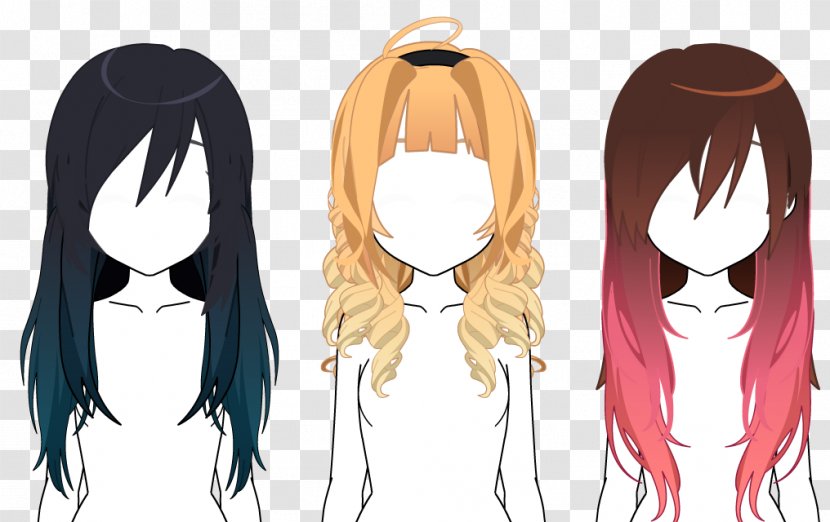 Human Hair Color Hairstyle Black Long - Cartoon Transparent PNG