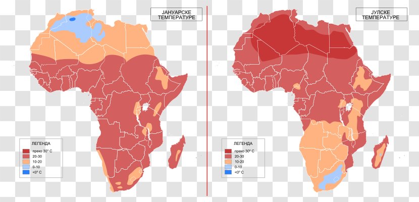 Africa Europe Continent World Vector Graphics - Map - Temperature Transparent PNG