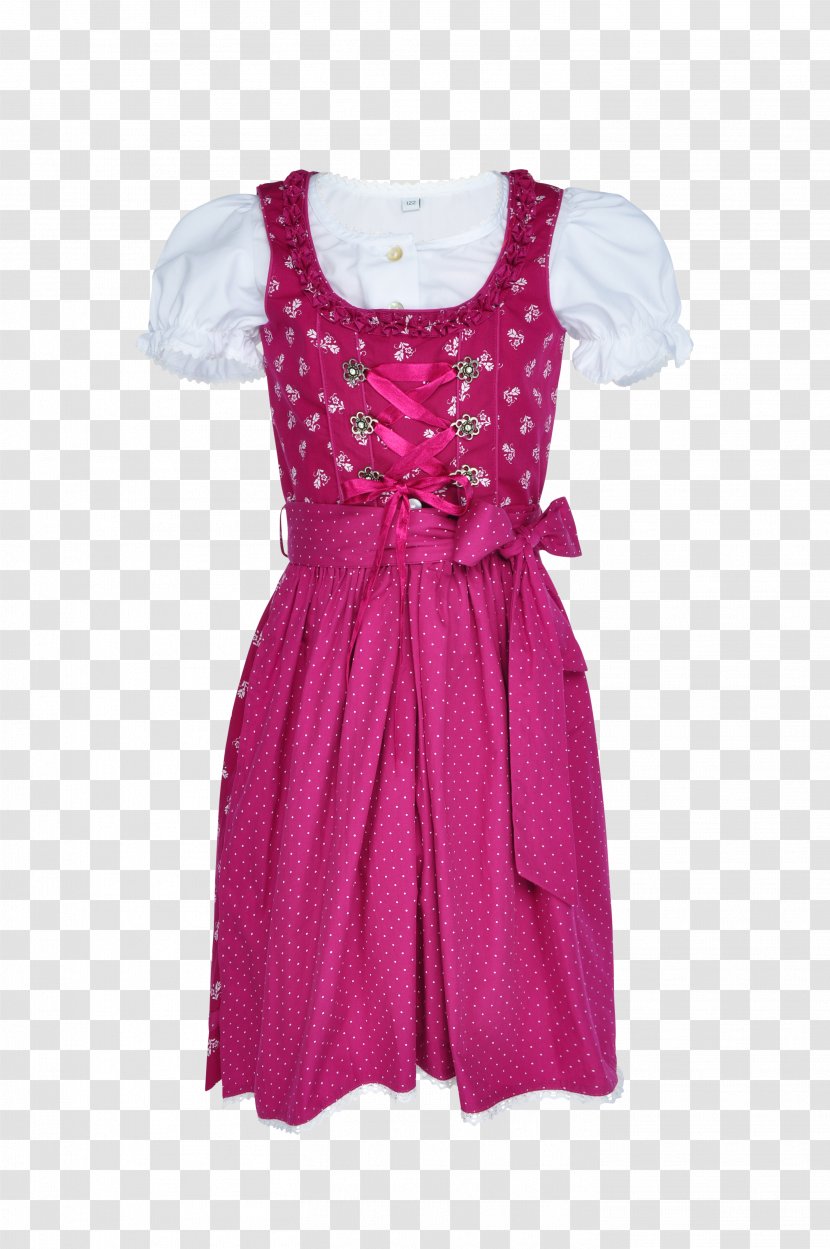 Polka Dot Sleeve Pink M Dress - Dirndl Transparent PNG