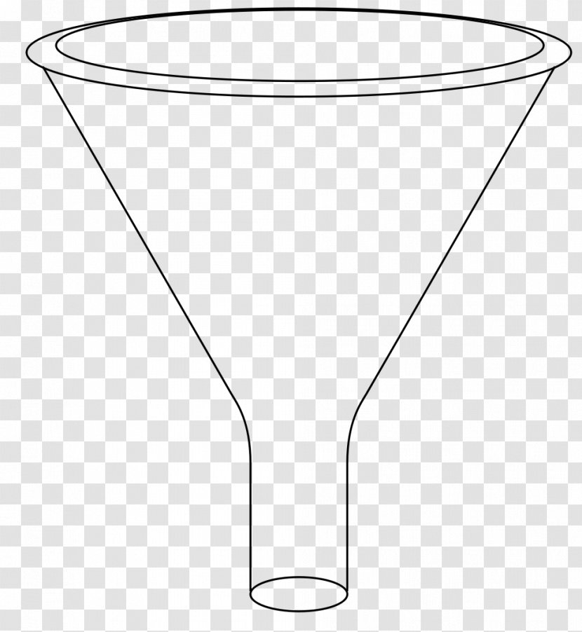 Black And White Line Art Funnel Clip - Glass - Kitchen Tools Transparent PNG