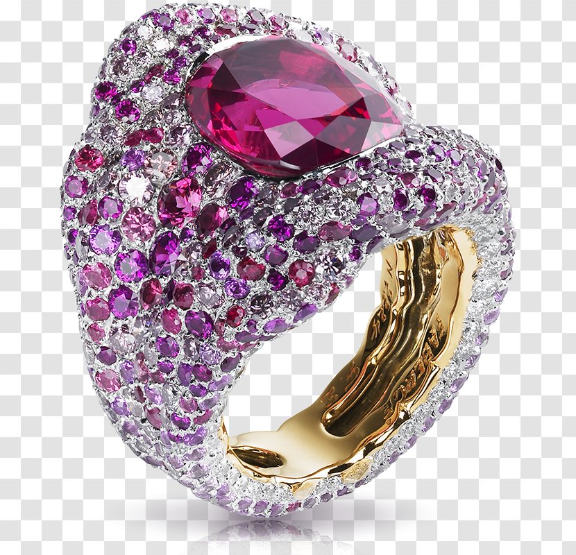 Amethyst Sapphire Ring Ruby Jewellery - Gold Transparent PNG