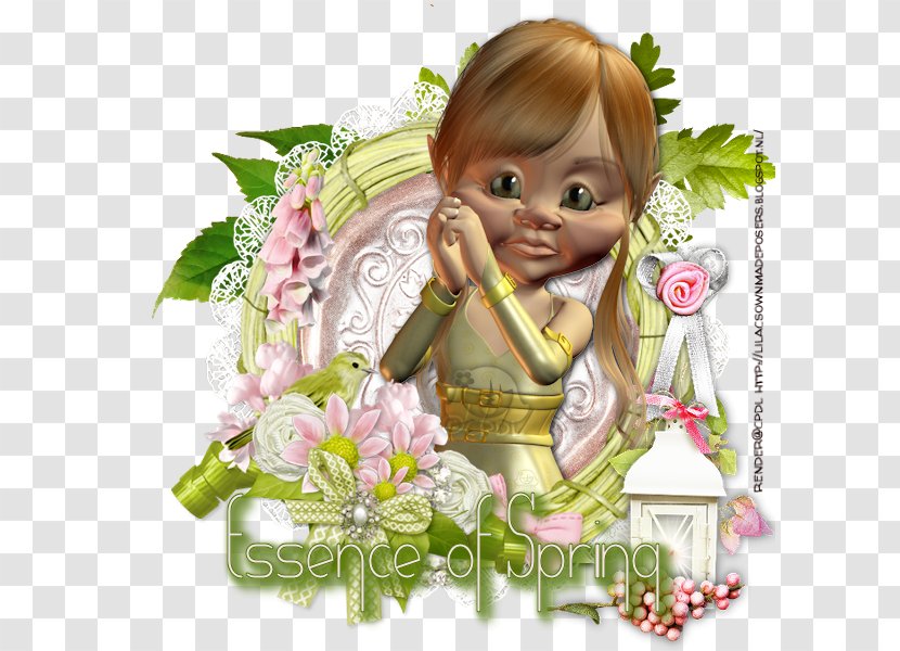 Floral Design Toddler Doll Character - Fictional Transparent PNG