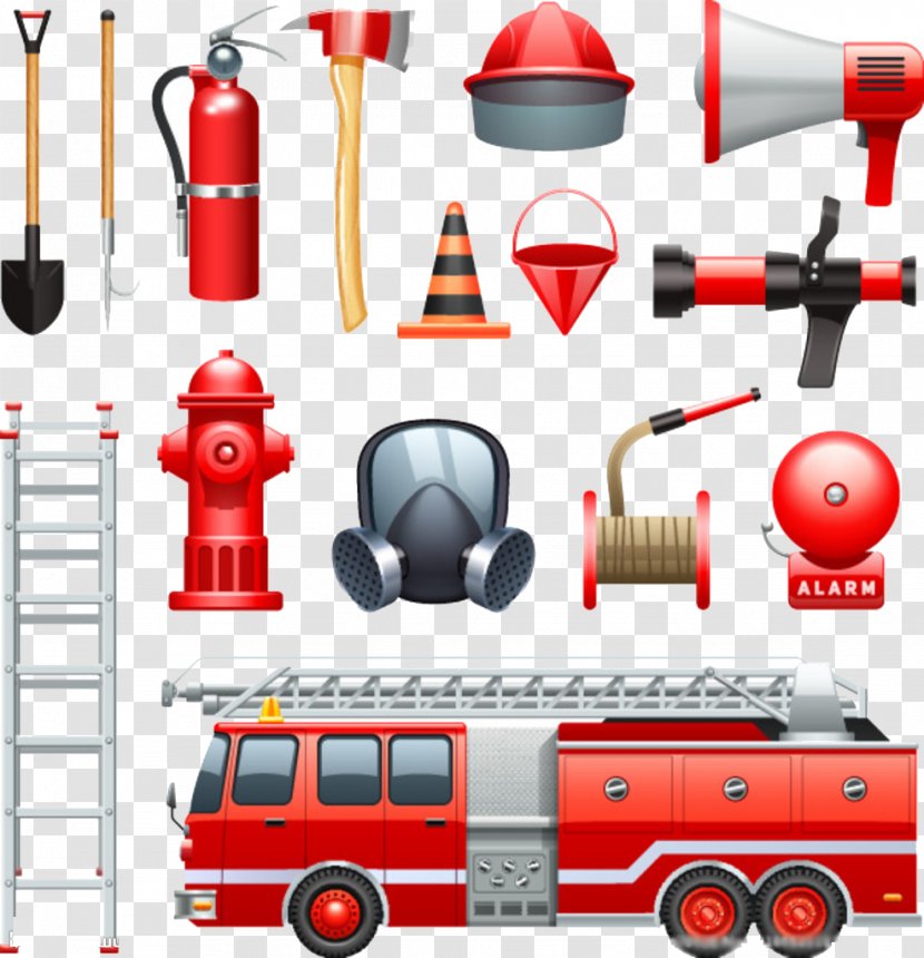 Firefighter Firefighting Royalty-free - Red Fire Tools Transparent PNG