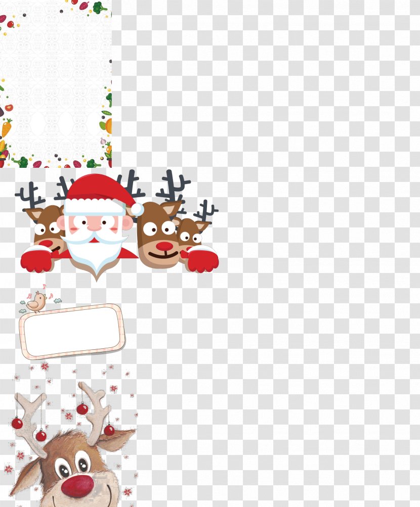 Santa Claus Reindeer Vector Graphics Christmas Day Illustration - Decoration - Green Background Transparent PNG