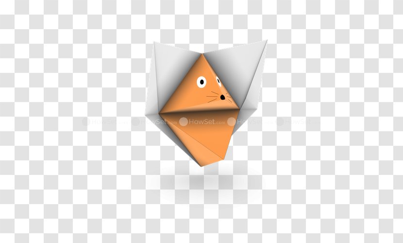 Origami Paper Fox Animal - Orange - Crease Transparent PNG