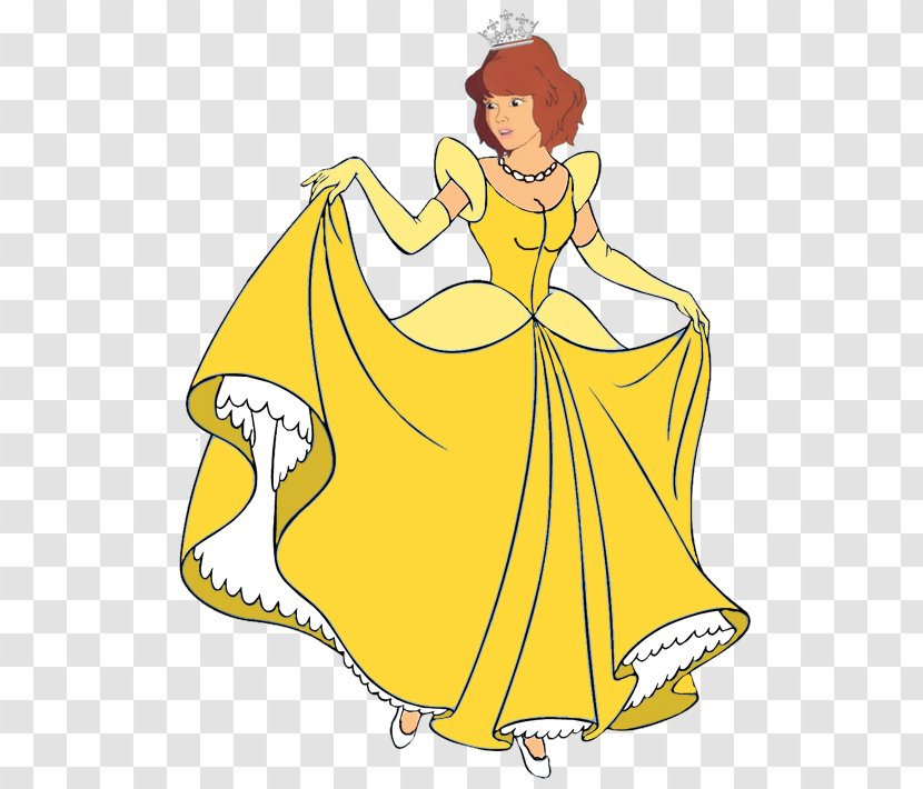 Cinderella Minnie Mouse Disney Princess YouTube Clip Art - Yellow - April O'Neil Transparent PNG