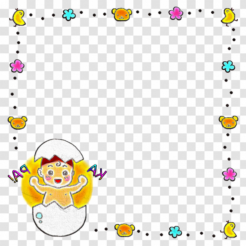 Smiley Yellow Line Point Pattern Transparent PNG