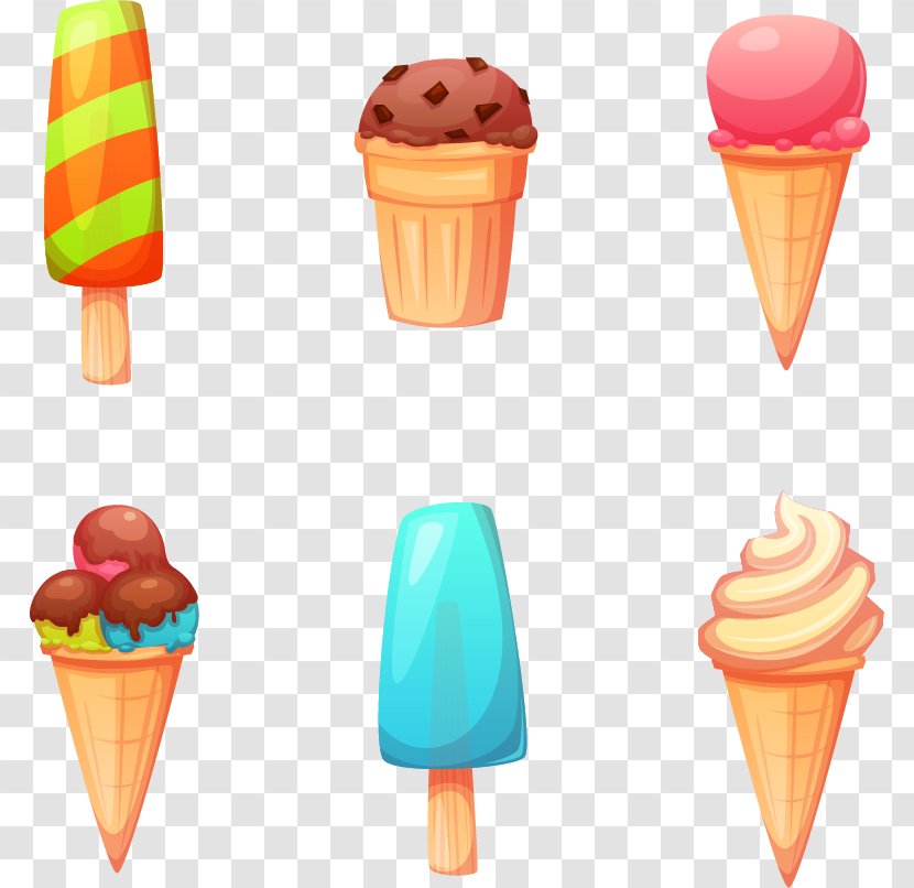 Ice Cream Pop Biscuit Roll Cartoon - Cone - Cute Vector Elements Transparent PNG
