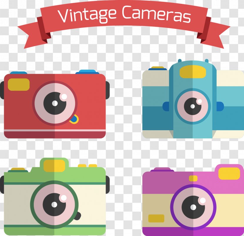 Camera Photography - Vecteur - Color Vintage Flat Material Transparent PNG