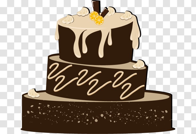 Chocolate Cake Layer Birthday Cream Sandwich - Wedding - Vector Transparent PNG