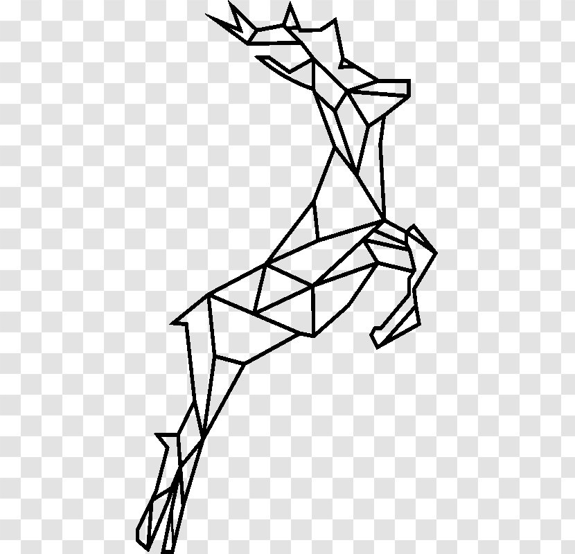 Geometry Red Deer Geometric Shape Drawing - Line Art Transparent PNG