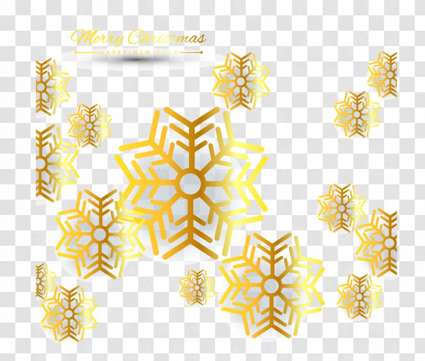 Light Snowflake - Symmetry - Golden Background Transparent PNG