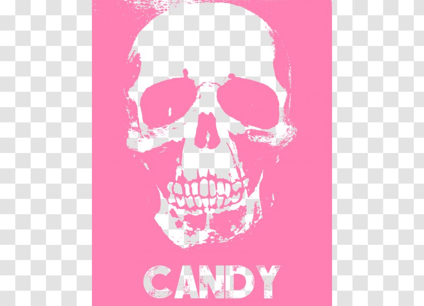 Skull Pink M Font - Bone Transparent PNG