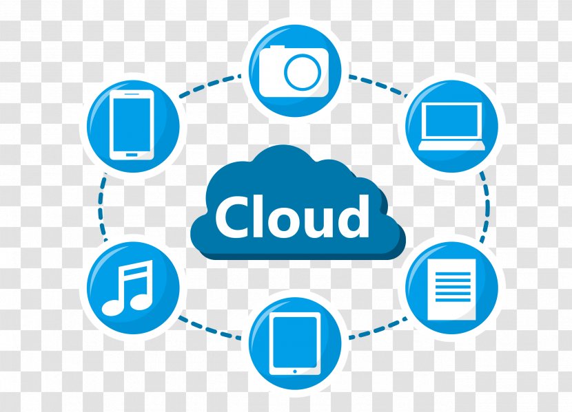 Cloud Computing Download Icon - Silhouette - Vector To Transparent PNG
