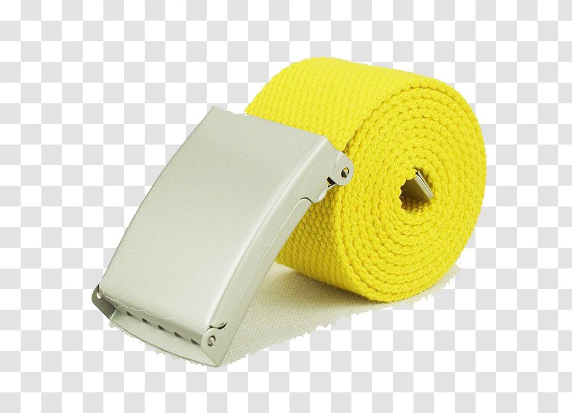 Belt Canvas Buckle Designer - Shoelaces - Lemon Yellow Transparent PNG