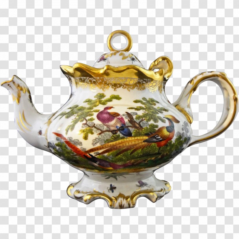 Teapot Porcelain Tableware Pheasant Rococo - Dishware - Kettle Transparent PNG