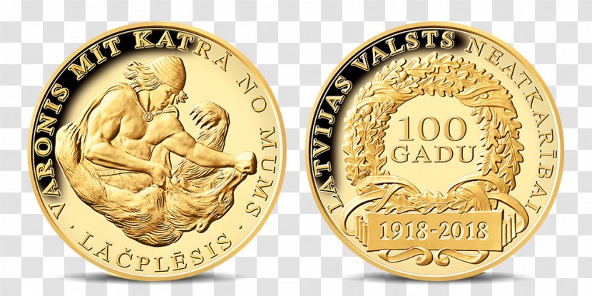 Coin Latvia 100 Gold Medal Zēni - Cash Transparent PNG