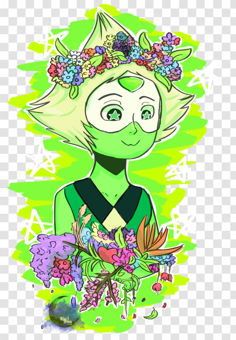 Floral Design Cartoon Network Drawing DeviantArt - Leaf - Steven Universe Peridot Fanart Transparent PNG