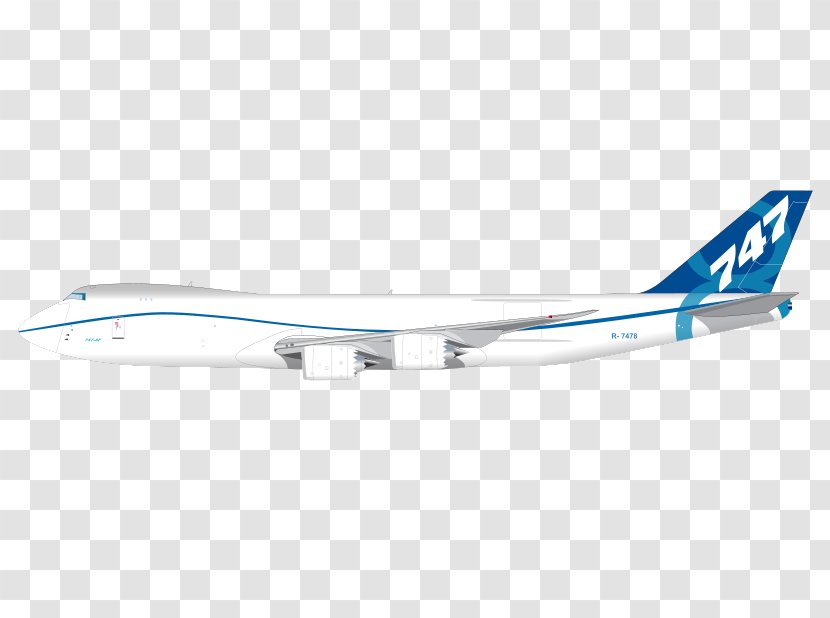 Boeing 747-8 Airplane 747-400 Concorde - Aerospace Engineering - Blue And White Cartoon Transparent PNG