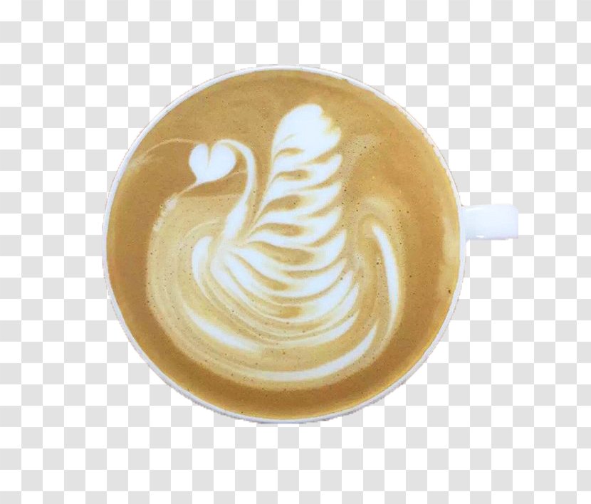 Cappuccino White Coffee Latte Ristretto - Cup - Swan Pull Flowers Transparent PNG