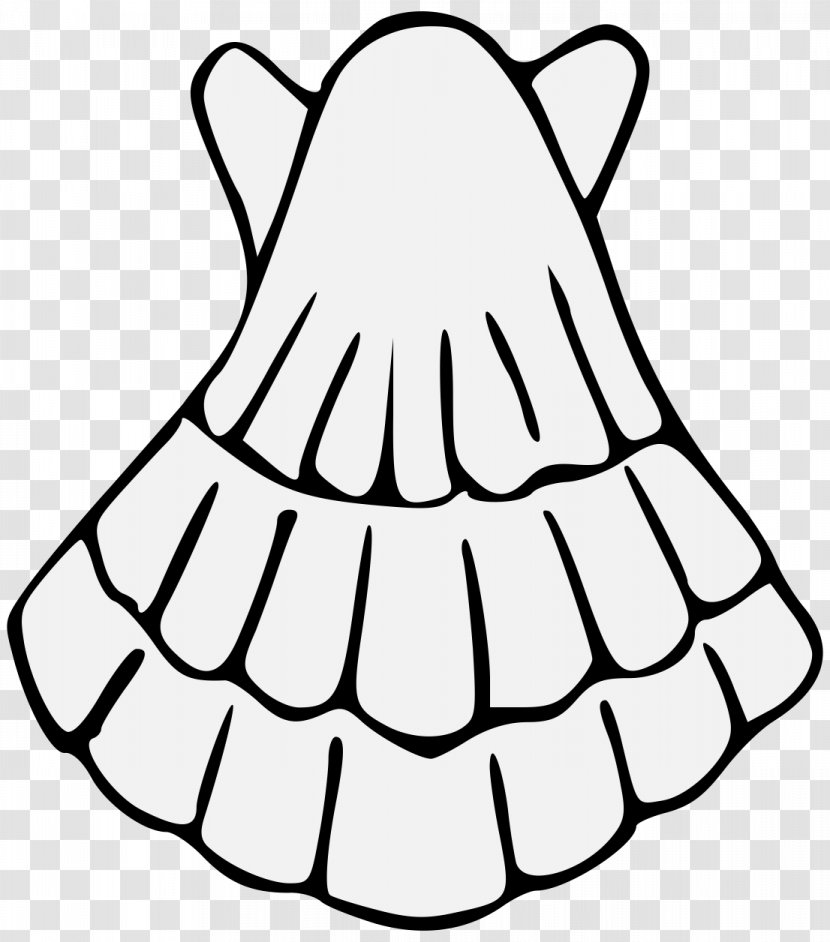 Complete Guide To Heraldry Line Art Conchiglia - Black And White - Scallop Shell Transparent PNG