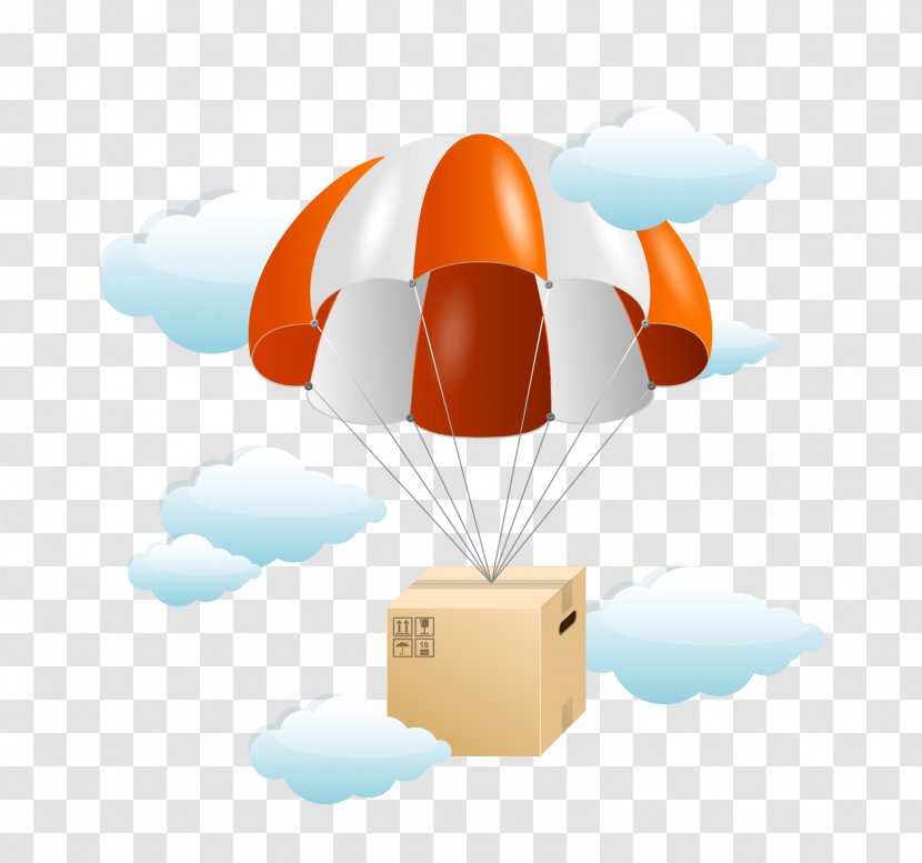 Parachute Cartoon Clip Art - Can Stock Photo - Box Transparent PNG