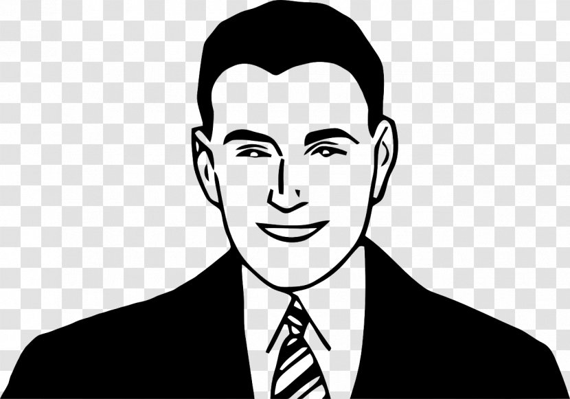 Smiley Man Clip Art - Monochrome - Business People Smile Transparent PNG