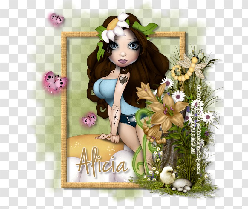 Brown Hair Flower Character - Animated Cartoon - ALICIA MUJICA Transparent PNG