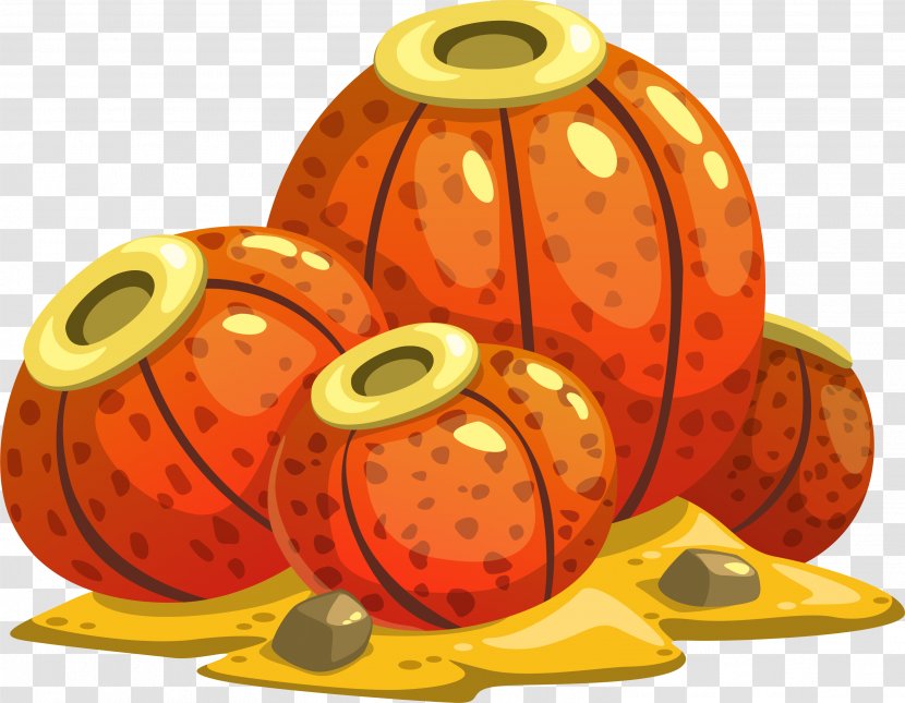 Cartoon Drawing - Orange - Yellow Pumpkin Sand Transparent PNG